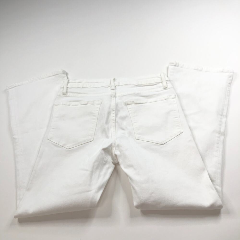 FRAME Le Crop Mini Boot 25 (Fits 27W 26L) Mid Rise Denim Bootcut Jeans White HRJ
